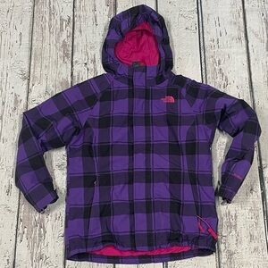 Girls The North Face Purple HyVent Shell Hooded Ski Jacket